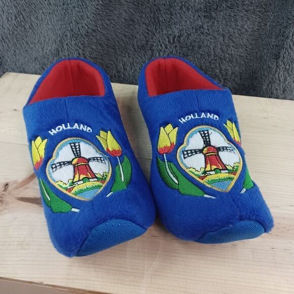 Blue Wooden Shoe Slippers Clogs - Women's Size 7-9 - Picture 1 of 4